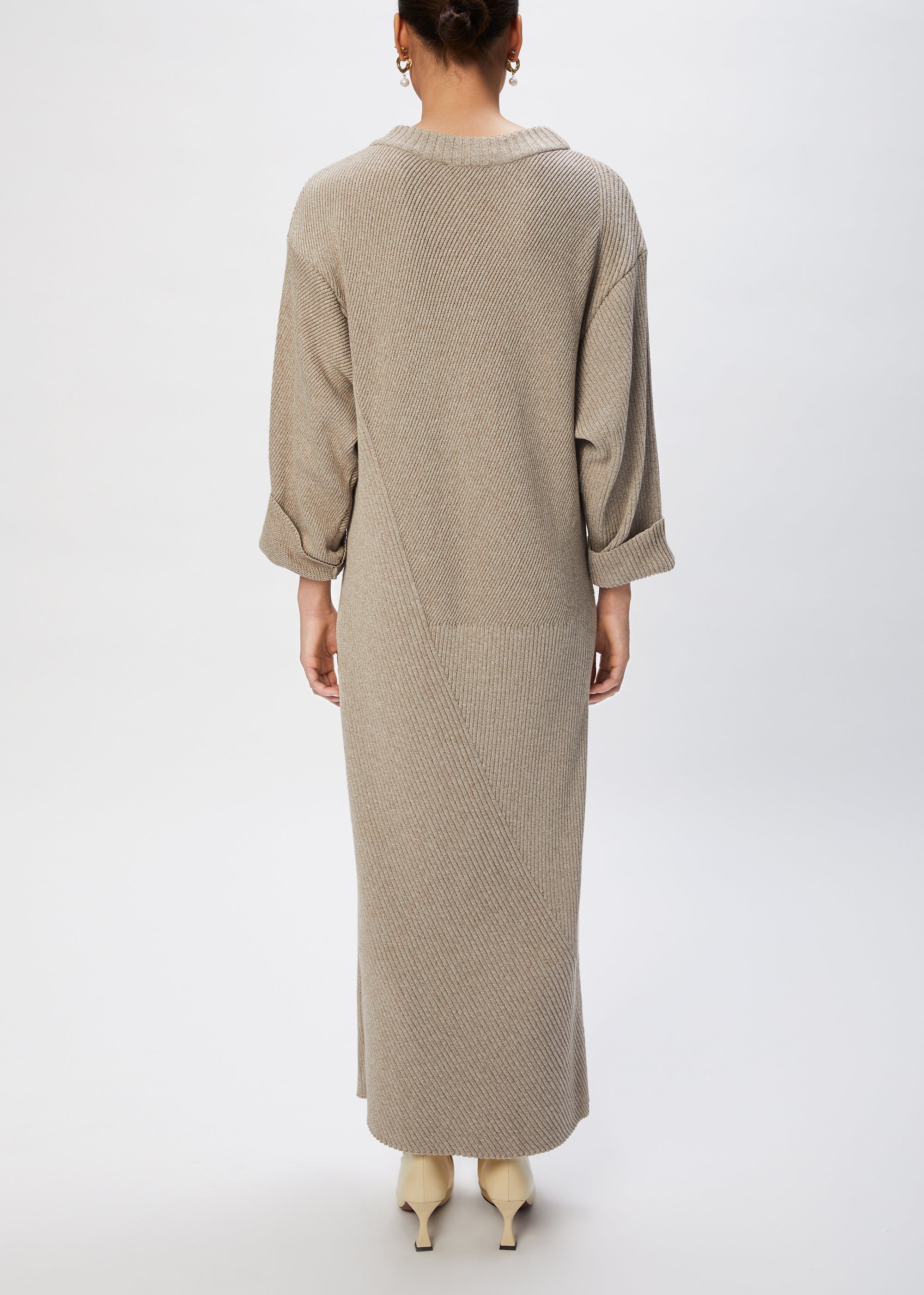 Robe longue Sommer côtelée - Beige