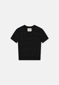 T-shirt Sonia à manches courtes en lin mélangé - Black