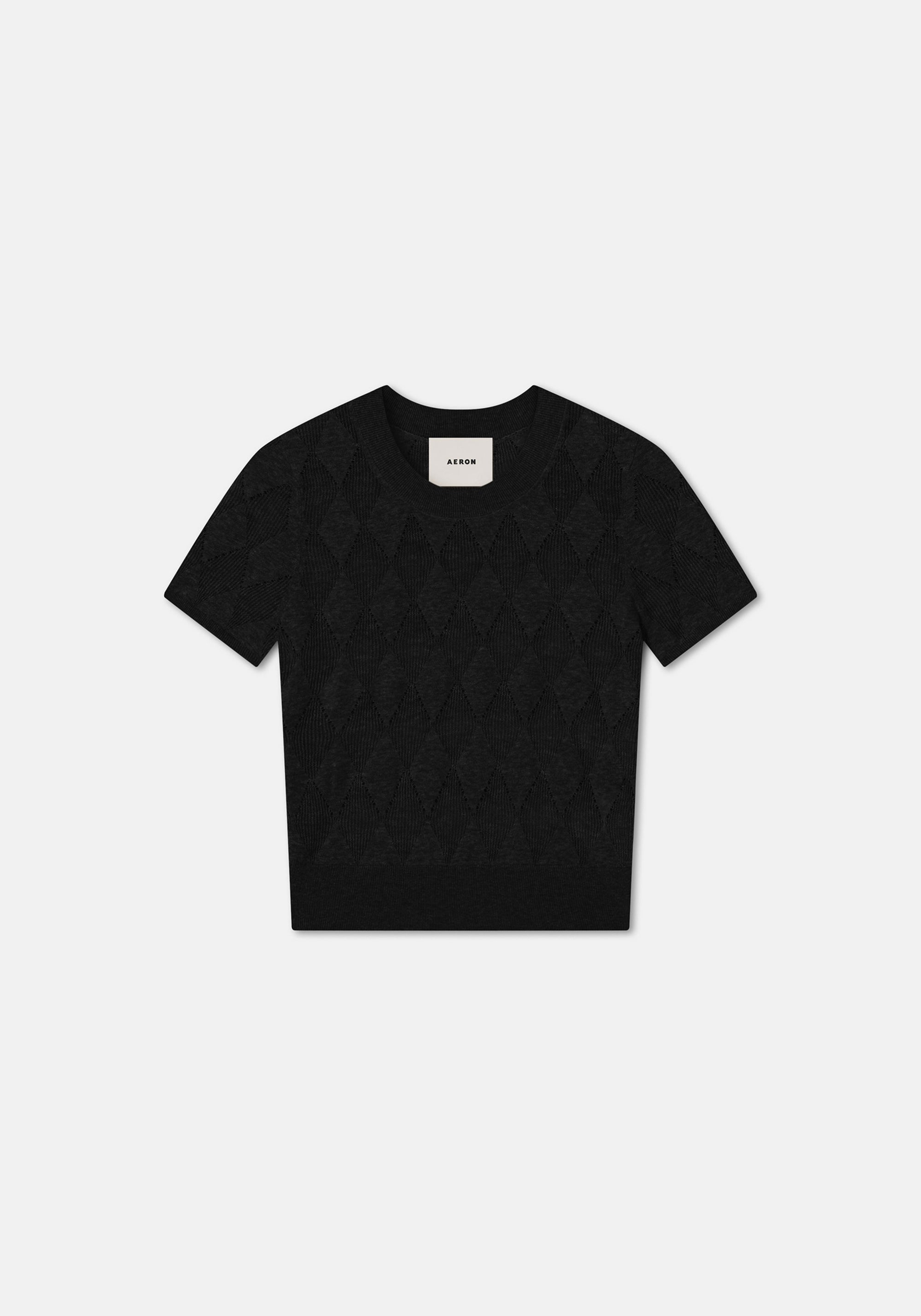 T-shirt Sonia à manches courtes en lin mélangé - Black