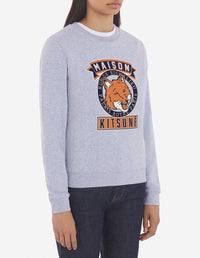 Sweatshirt à col rond avec illustration imprimée - Light Grey Melange