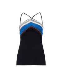 Débardeur Bella rayé en laine - Black Multicolor