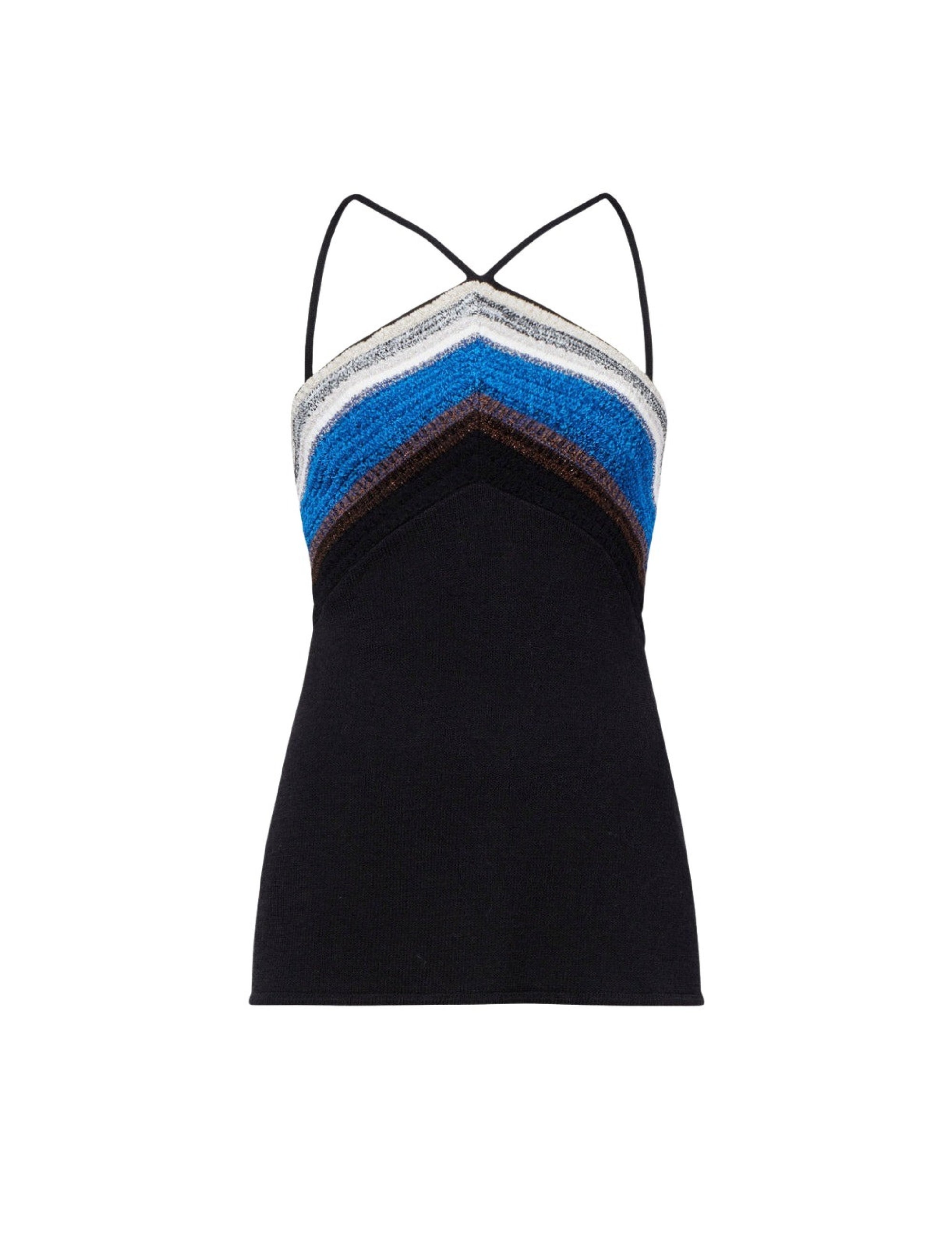 Débardeur Bella rayé en laine - Black Multicolor