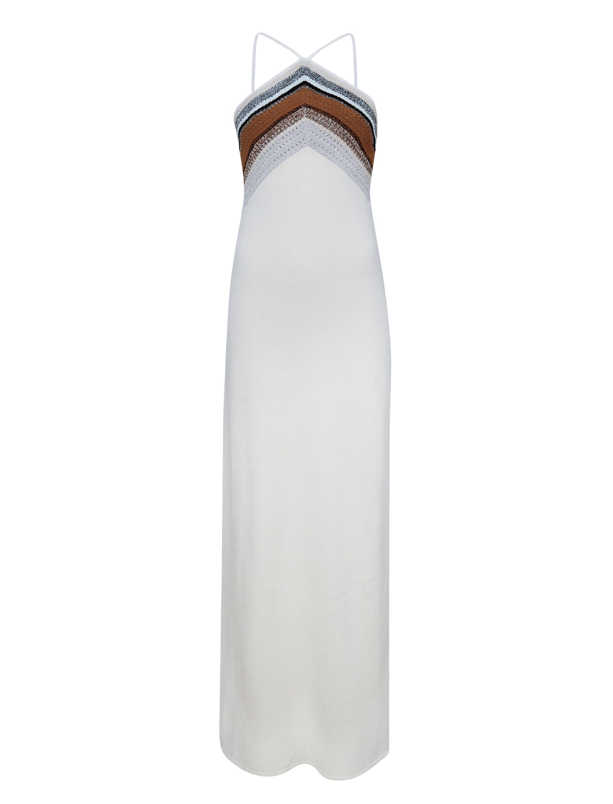 Robe Naomi rayé en laine - White Multicolor
