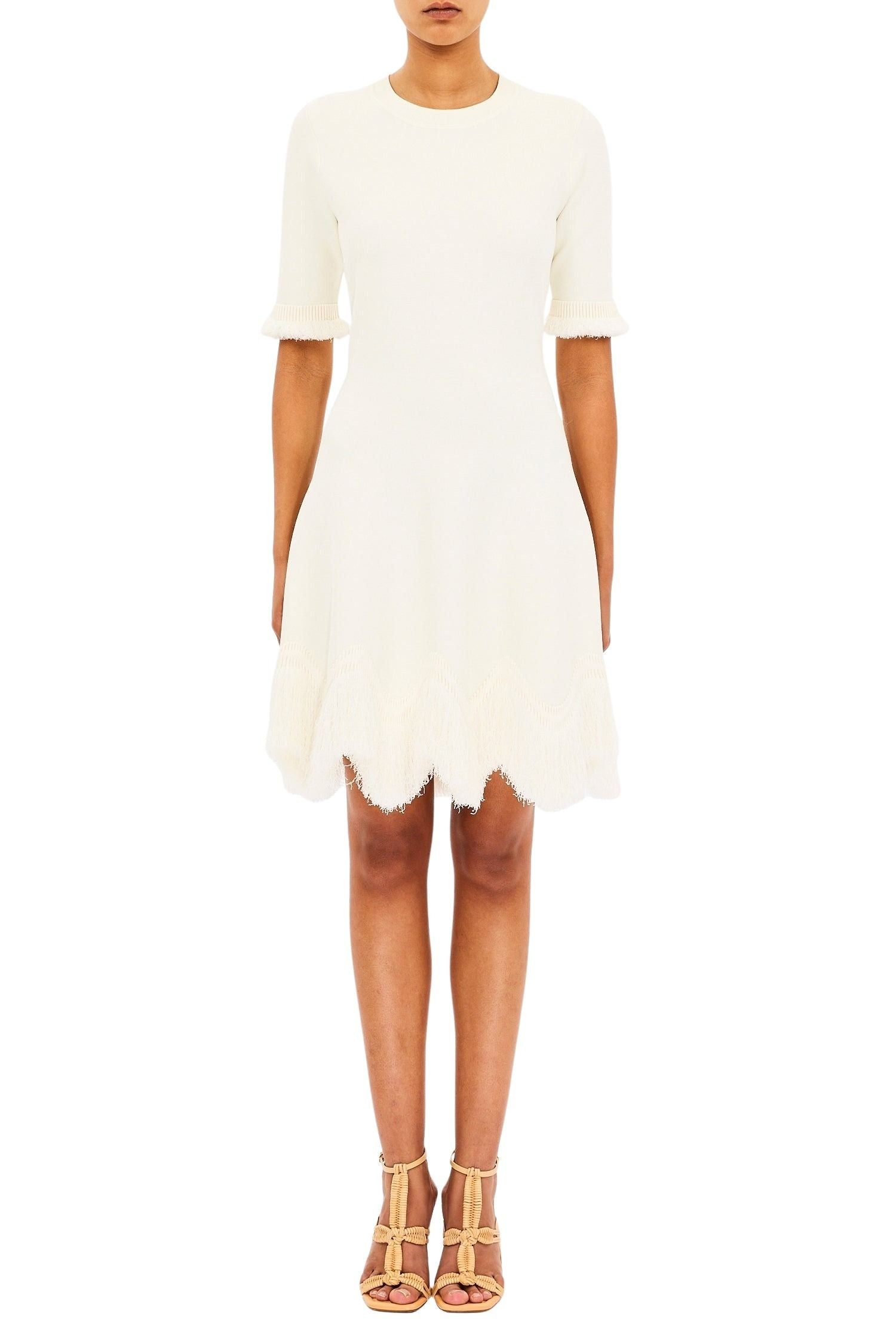 Vittoria SS Knit Dress with Fringe
