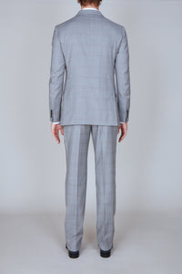 Veste de costume Paris à carreaux en laine - Soft Grey