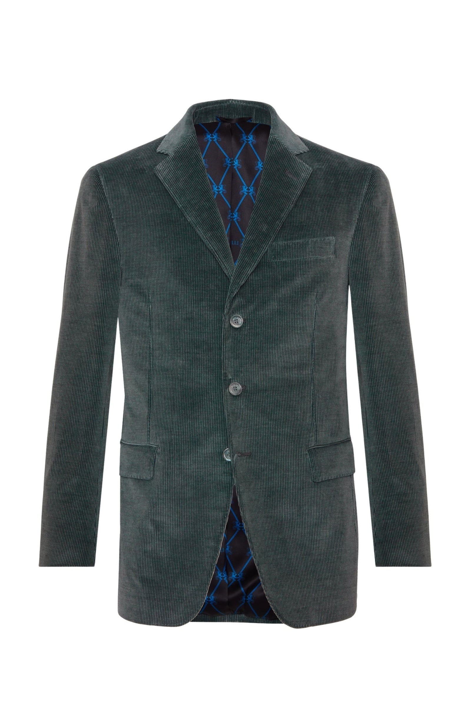 Blazer à fines côtes en velours - Vert