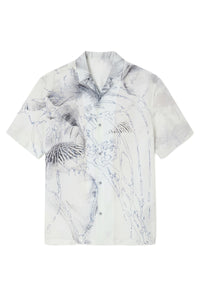 Chemise transparente à motifs en soie - Natural White