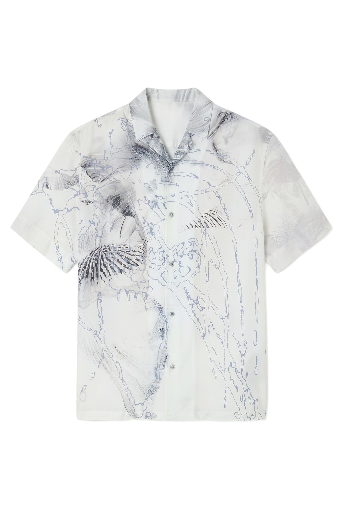 Chemise transparente à motifs en soie - Natural White
