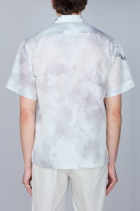 Chemise transparente à motifs en soie - Natural White
