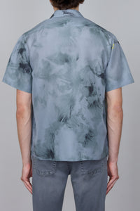 Chemise à motifs en soie - Smoke Blue
