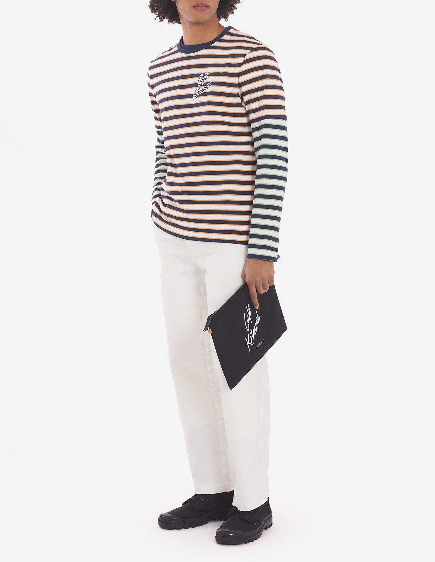T-shirt imprimé à l'avant - Navy Fox Stripes