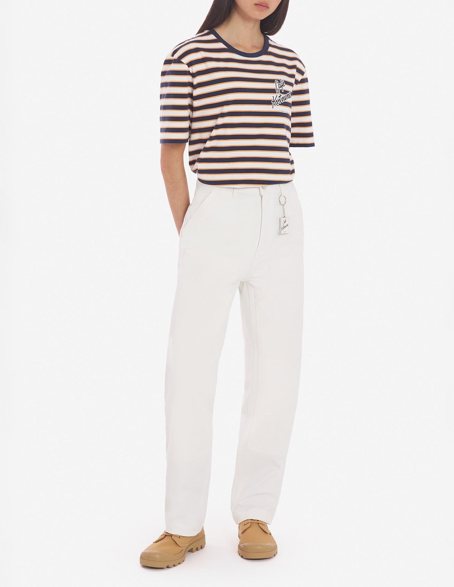 T-shirt imprimé à l'avant - Navy Fox Stripes