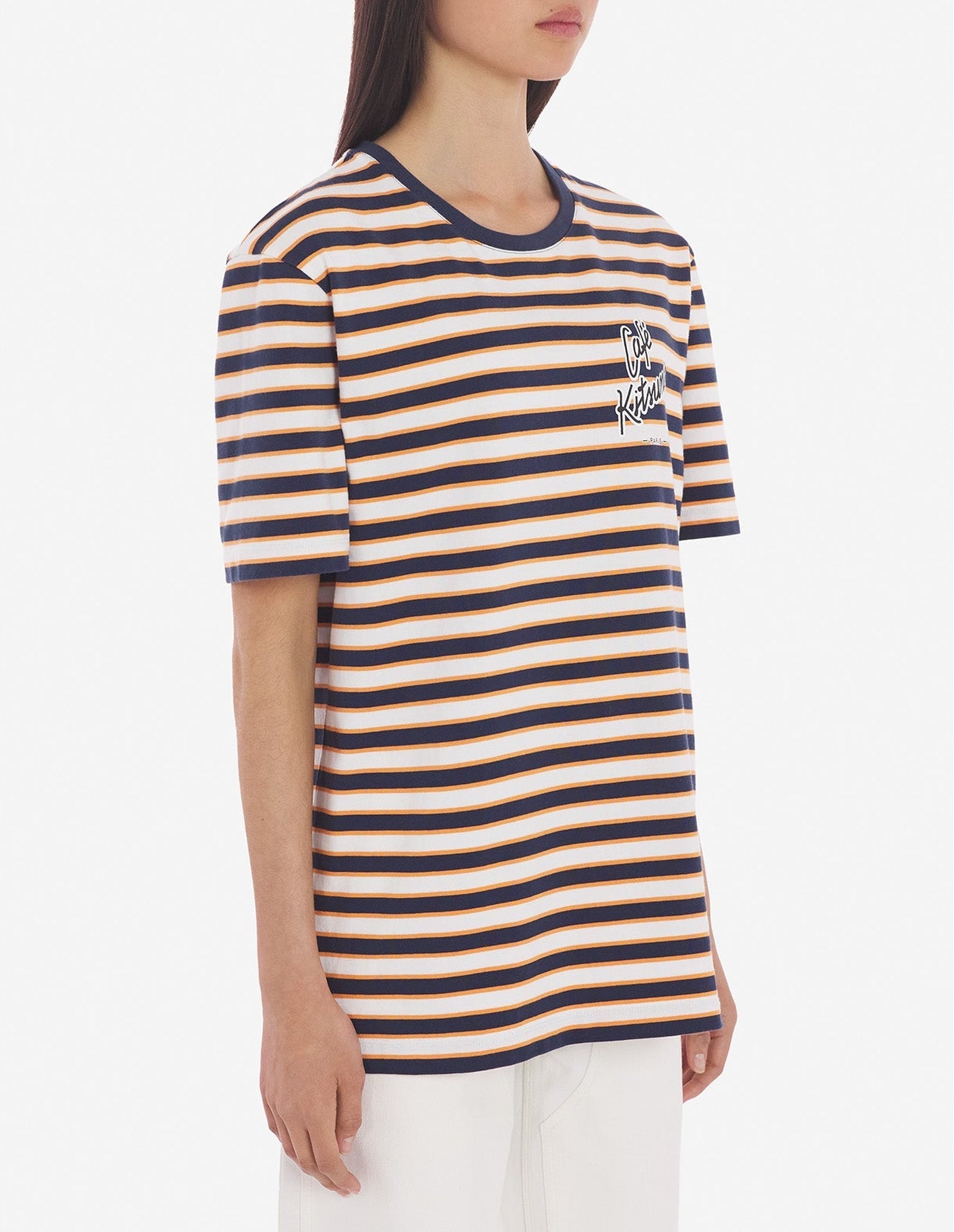 T-shirt imprimé à l'avant - Navy Fox Stripes