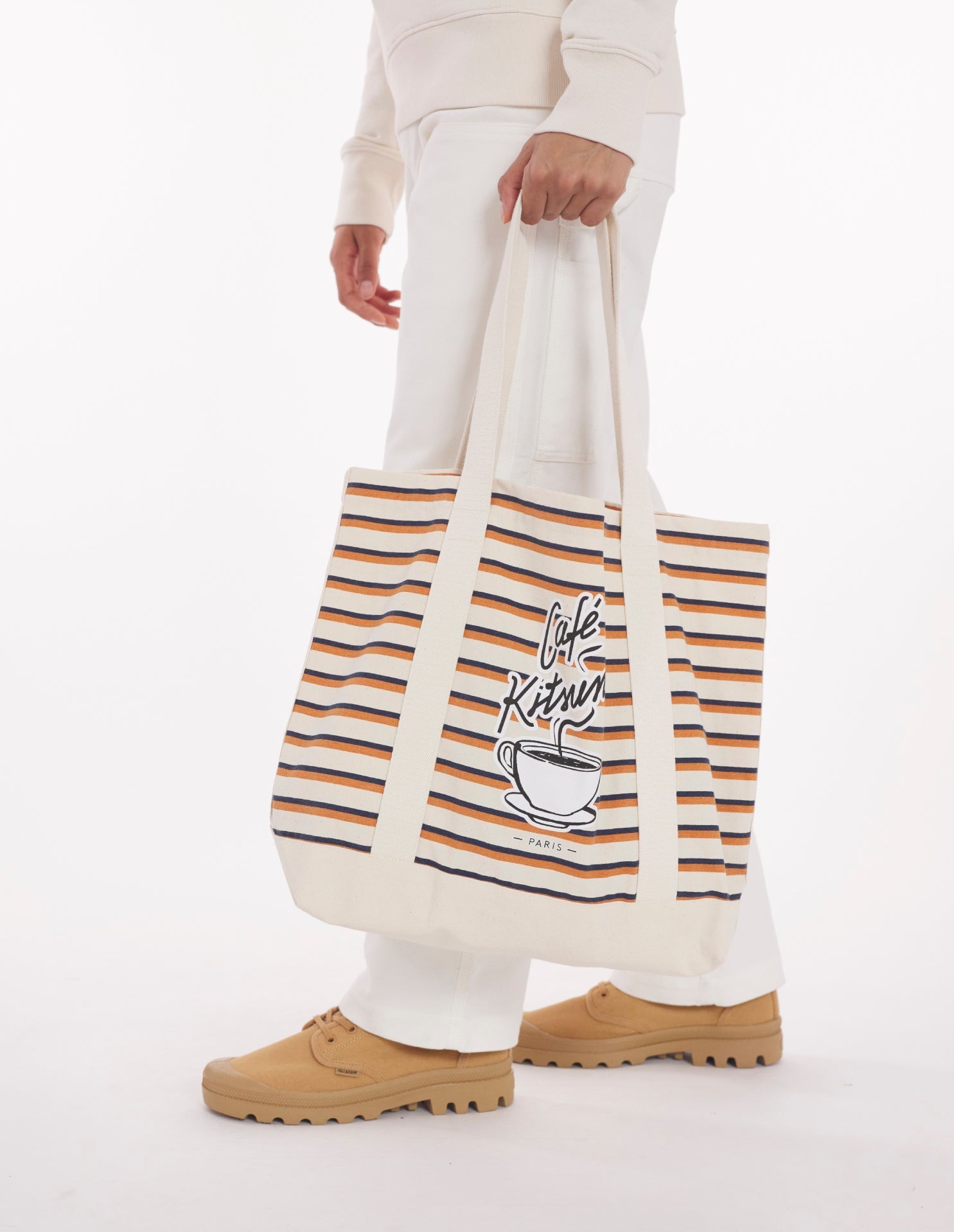 Striped tote bag - Fox White & Navy