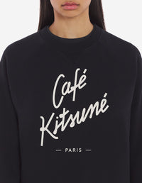 Sweatshirt Café Kitsuné à col rond - Black
