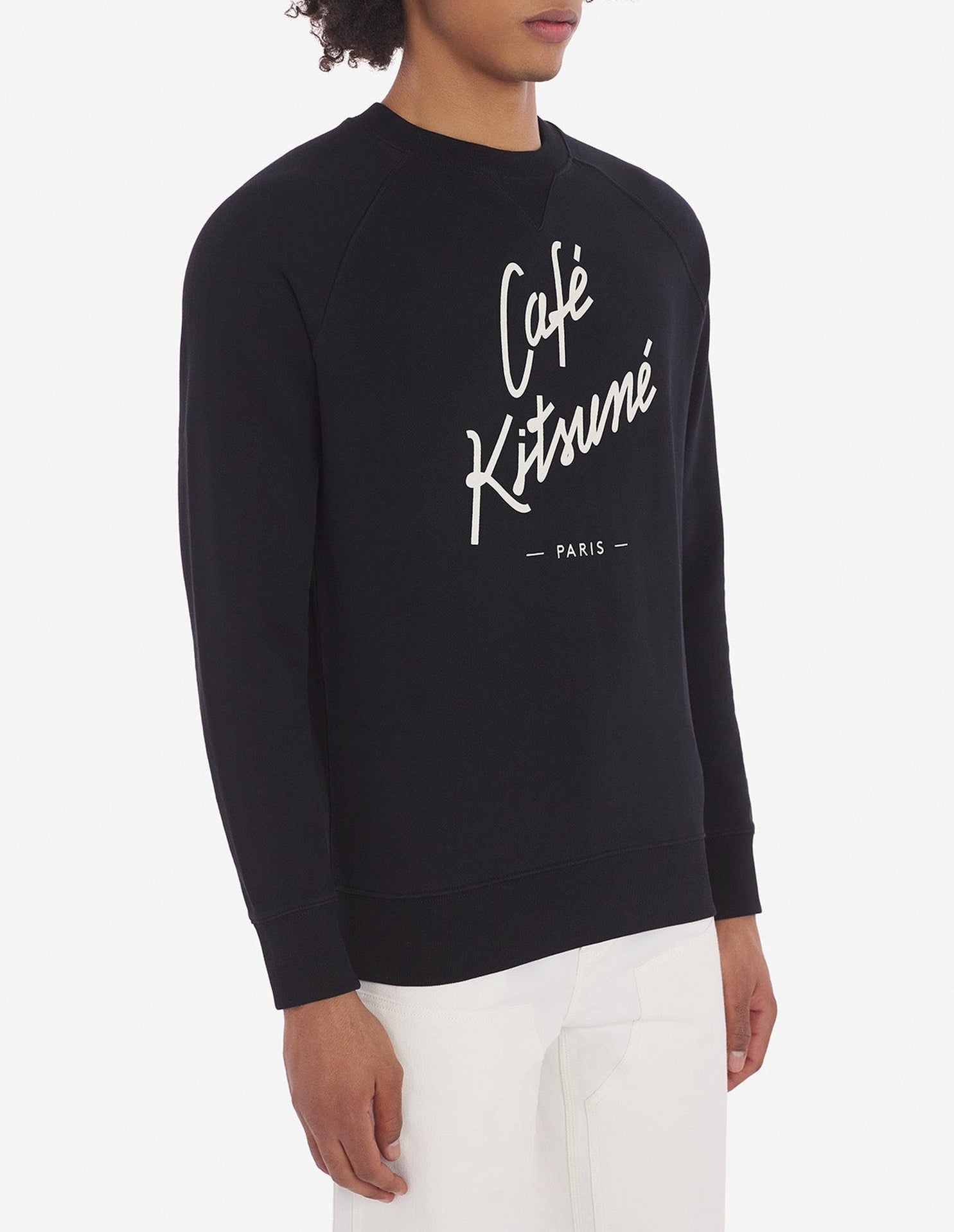 Sweatshirt Café Kitsuné à col rond - Black