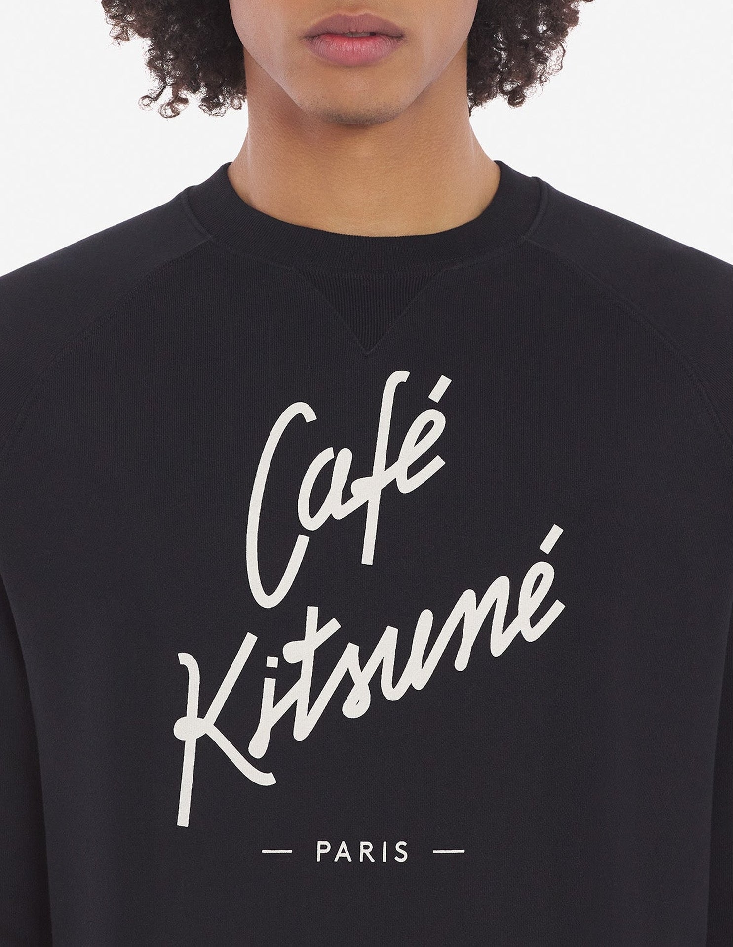 Sweatshirt Café Kitsuné à col rond - Black