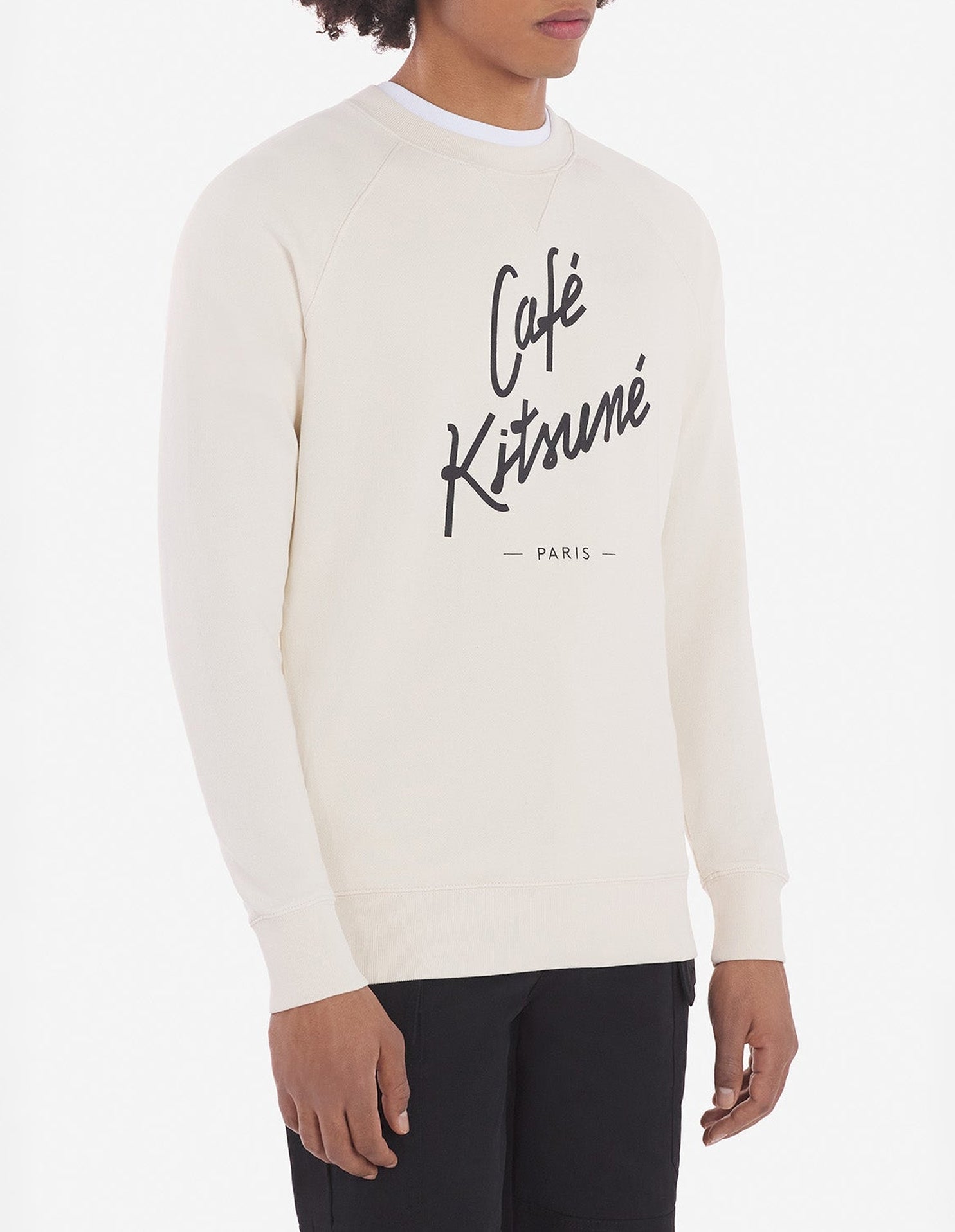 Sweatshirt Café Kitsuné à col rond - Latte