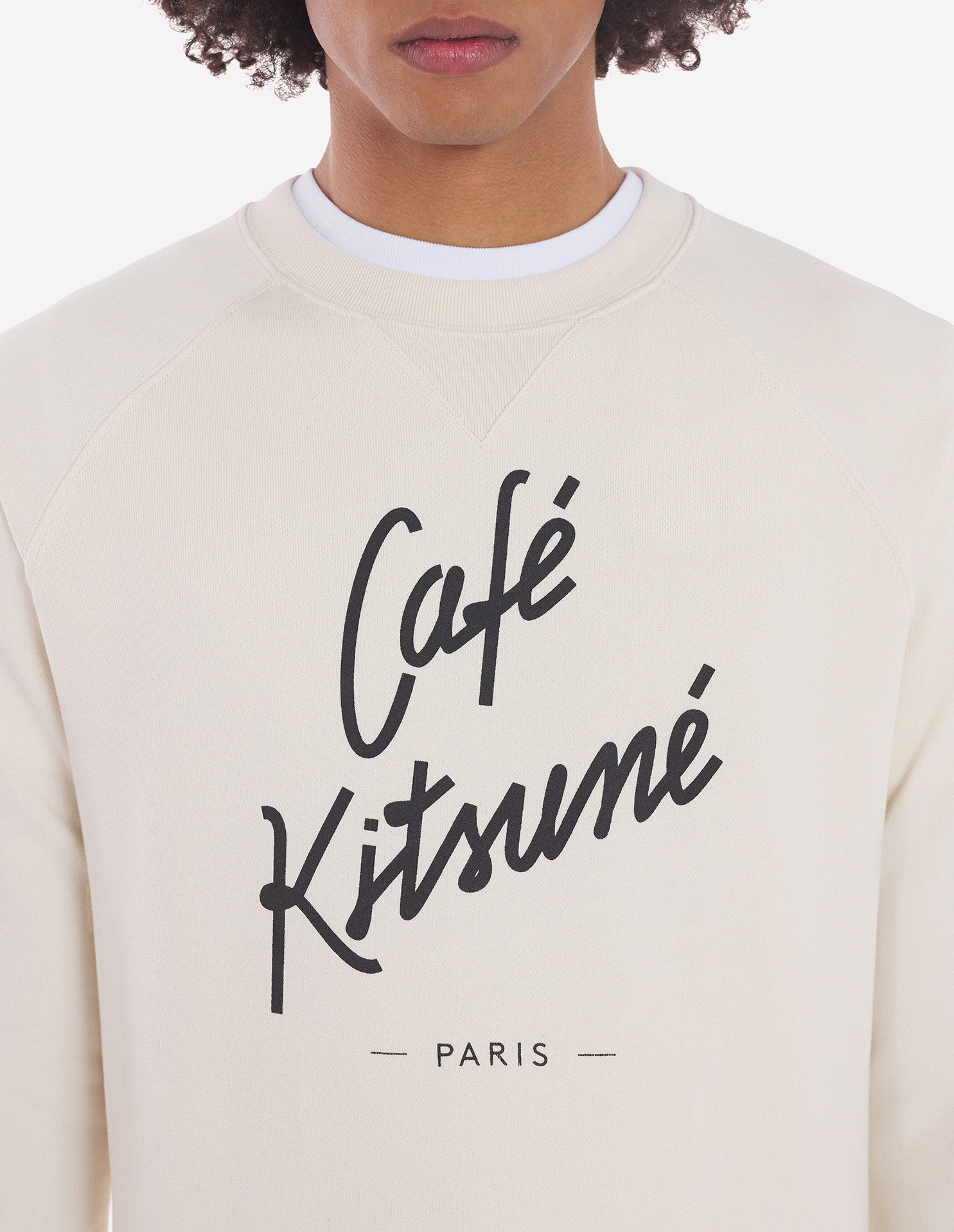 Sweatshirt Café Kitsuné à col rond - Latte