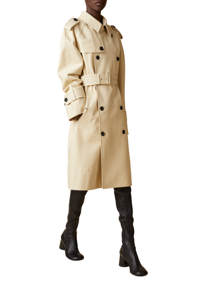 Spellman coat in leather - Bone