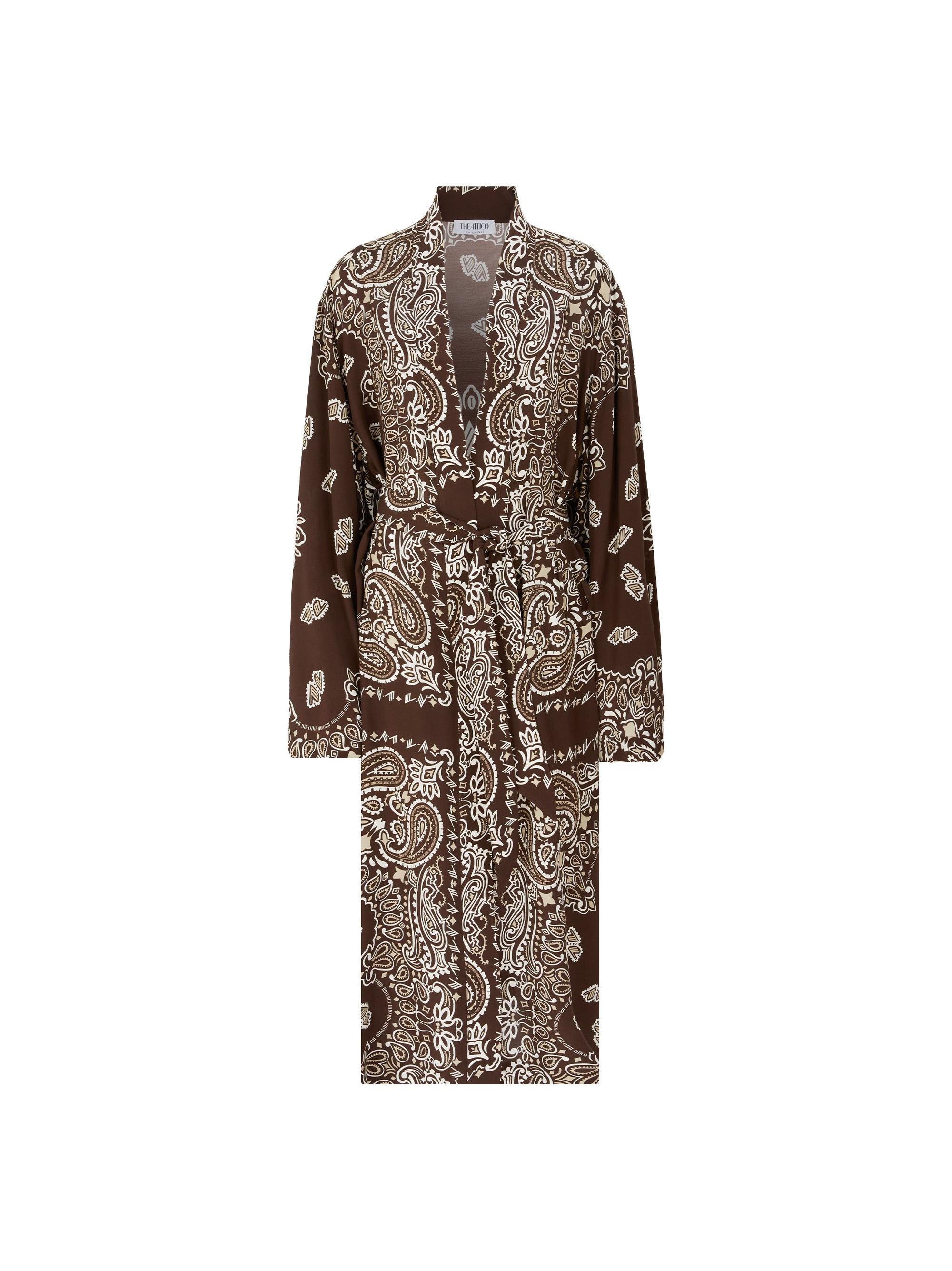 Midi dress - Brown/biege/white