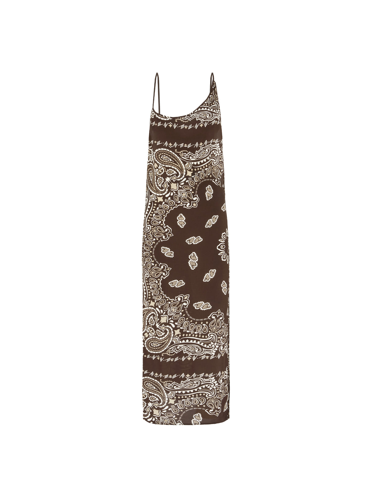 Midi dress - Brown/biege/white