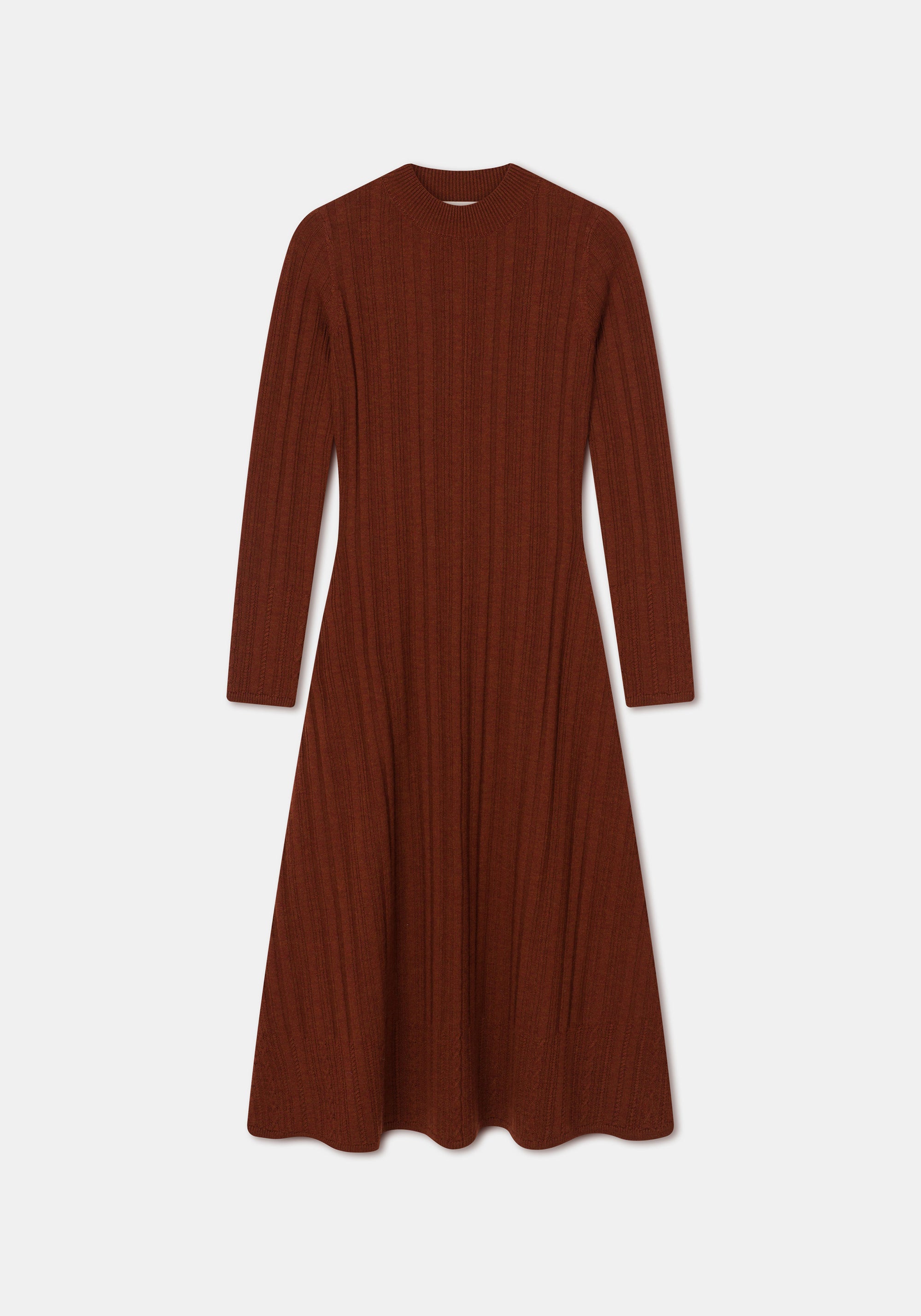 Spice maxi dress in wool - Rust