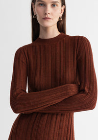 Spice maxi dress in wool - Rust