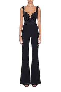 Twisted Bustier Jumpsuit - Black
