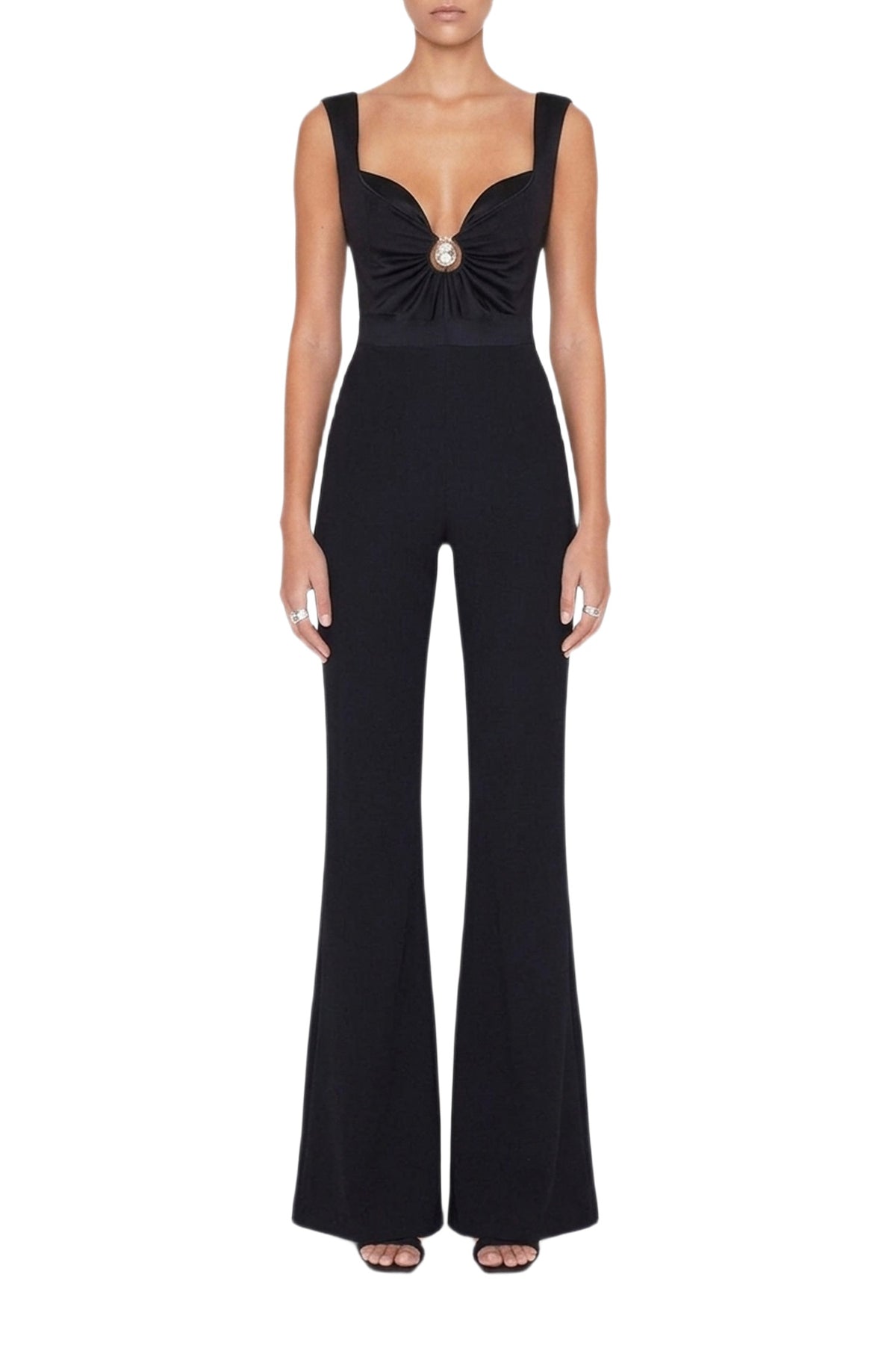 Twisted Bustier Jumpsuit - Black