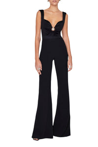 Twisted Bustier Jumpsuit - Black