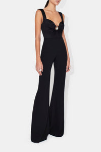 Twisted Bustier Jumpsuit - Black