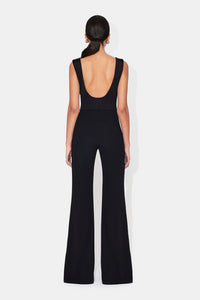 Twisted Bustier Jumpsuit - Black