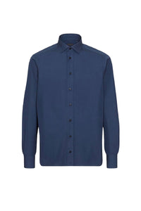 Chemise à plaque métallique et surpiqûres - Bleu