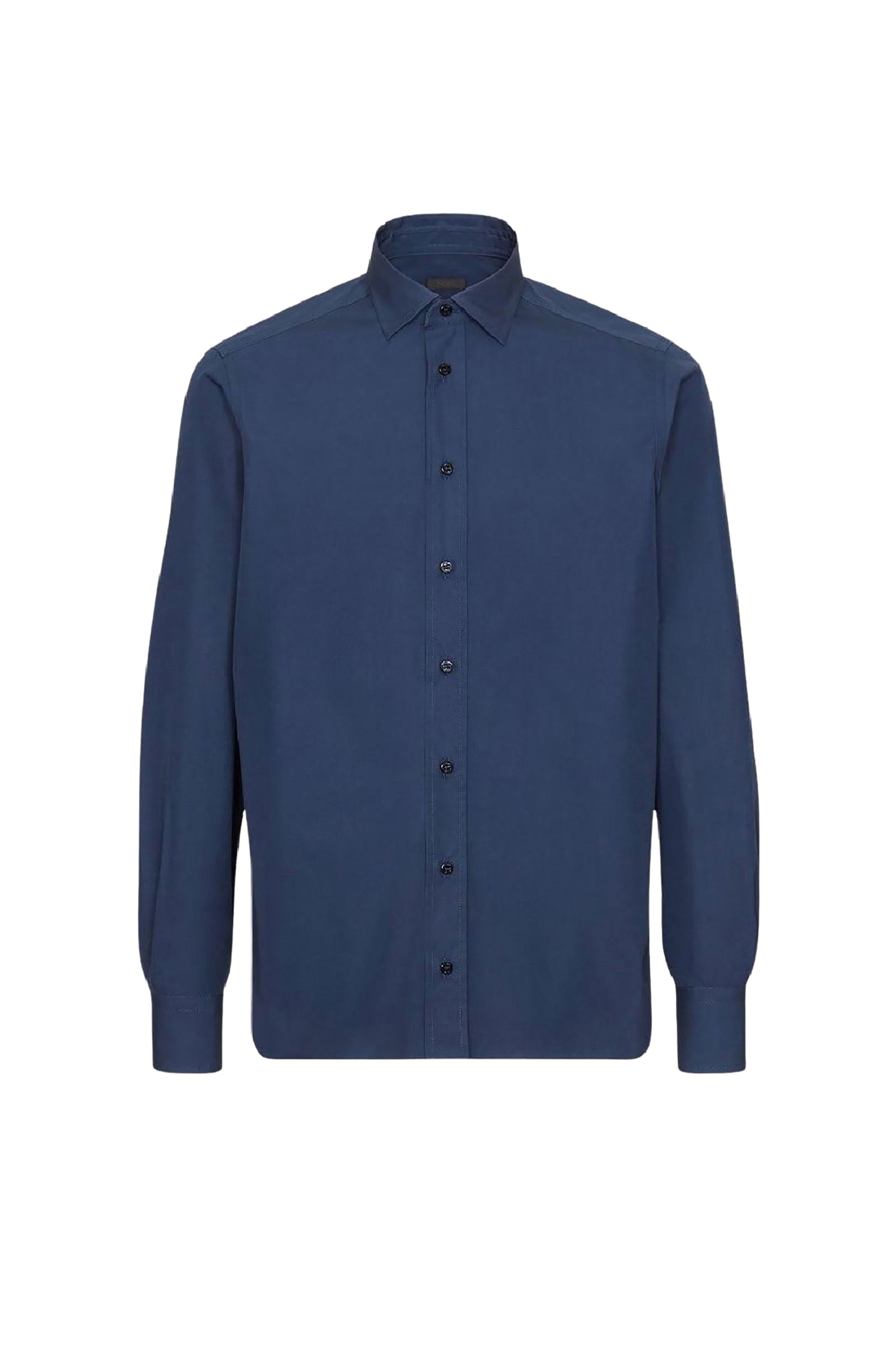 Chemise à plaque métallique et surpiqûres - Bleu