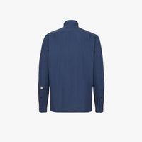 Chemise à plaque métallique et surpiqûres - Bleu