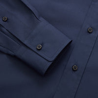 Chemise à plaque métallique et surpiqûres - Bleu