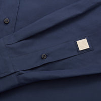 Chemise à plaque métallique et surpiqûres - Bleu