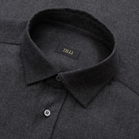 Chemise à plaque en laine - Gris