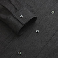 Wool blend shirt with pockets and flap - Grey