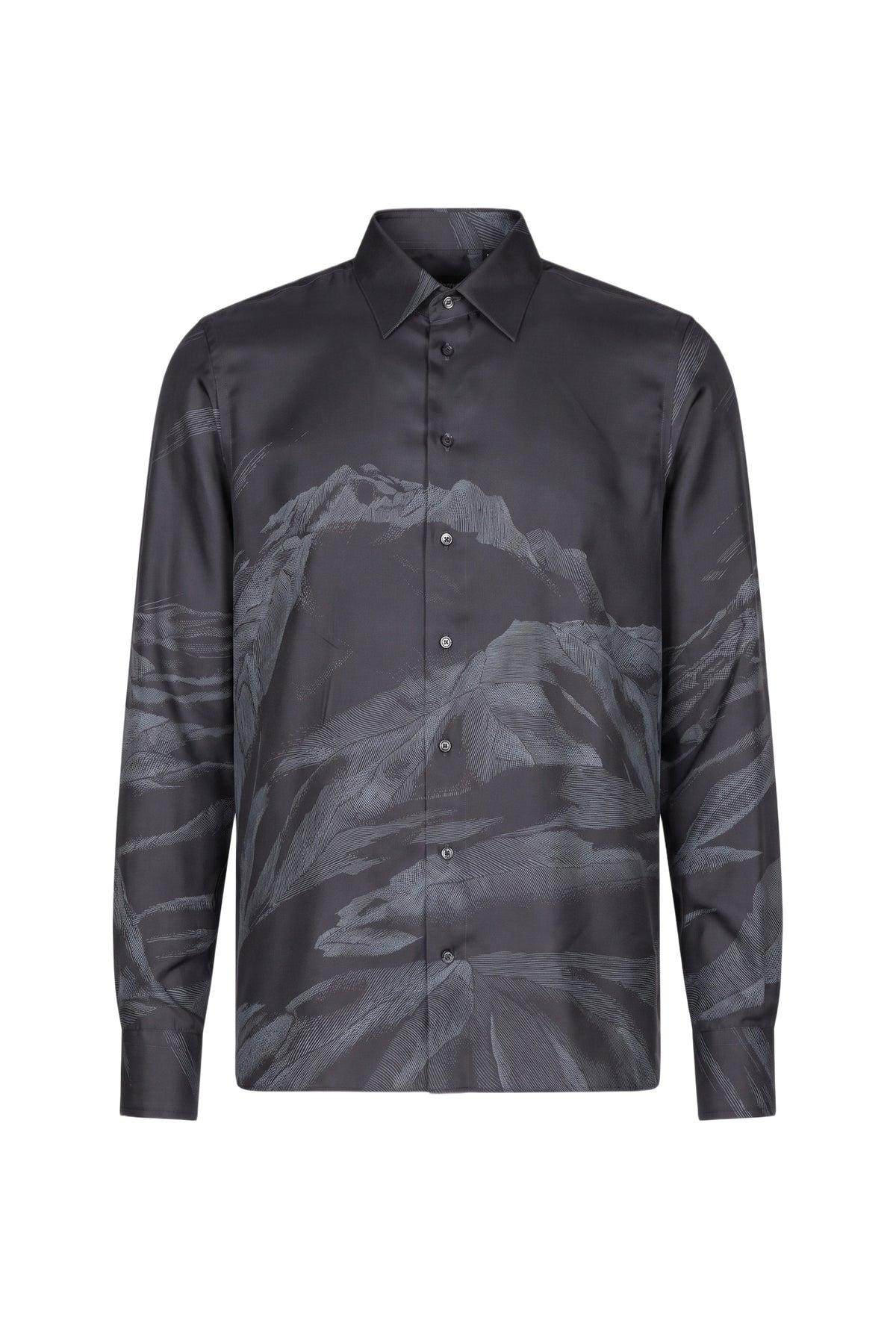 Chemise à motifs en soie - Slate