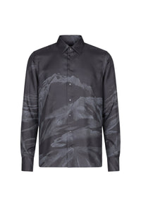 Patterned silk shirt - Slate