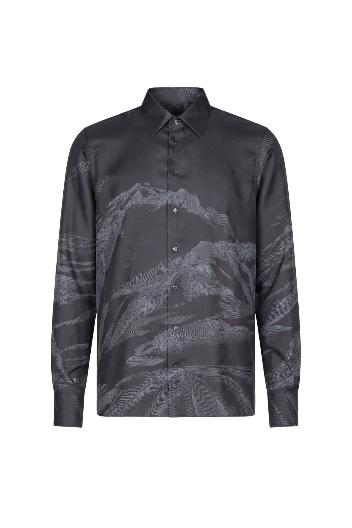 Patterned silk shirt - Slate