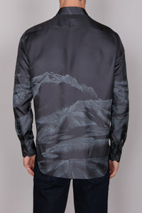 Chemise à motifs en soie - Slate