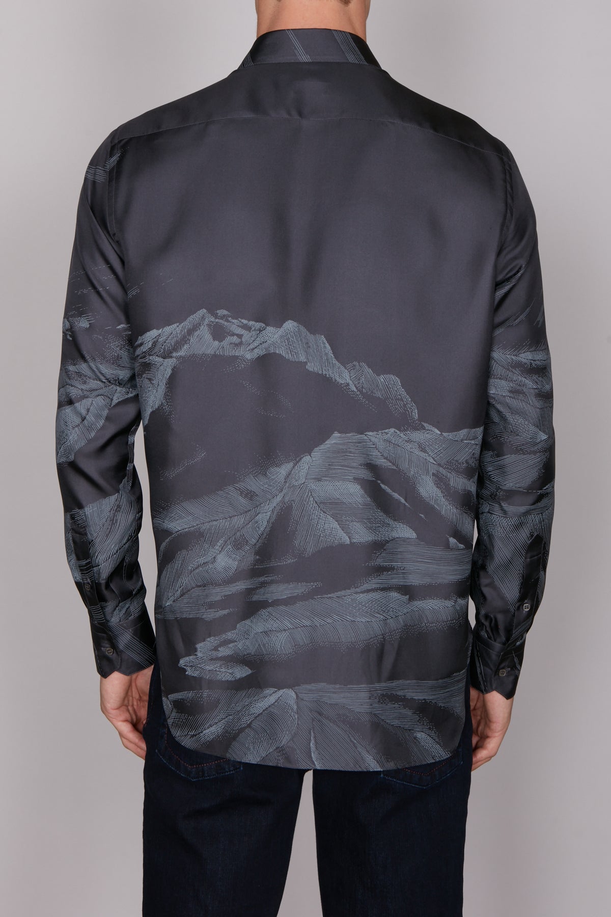 Chemise à motifs en soie - Slate