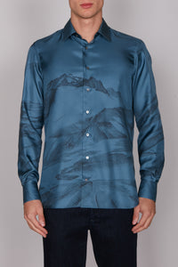 Chemise à motifs en soie - Smoke Avio