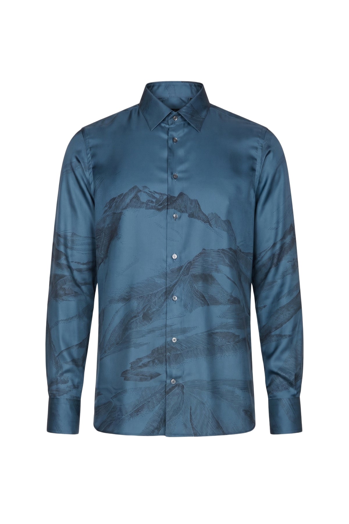 Chemise à motifs en soie - Smoke Avio