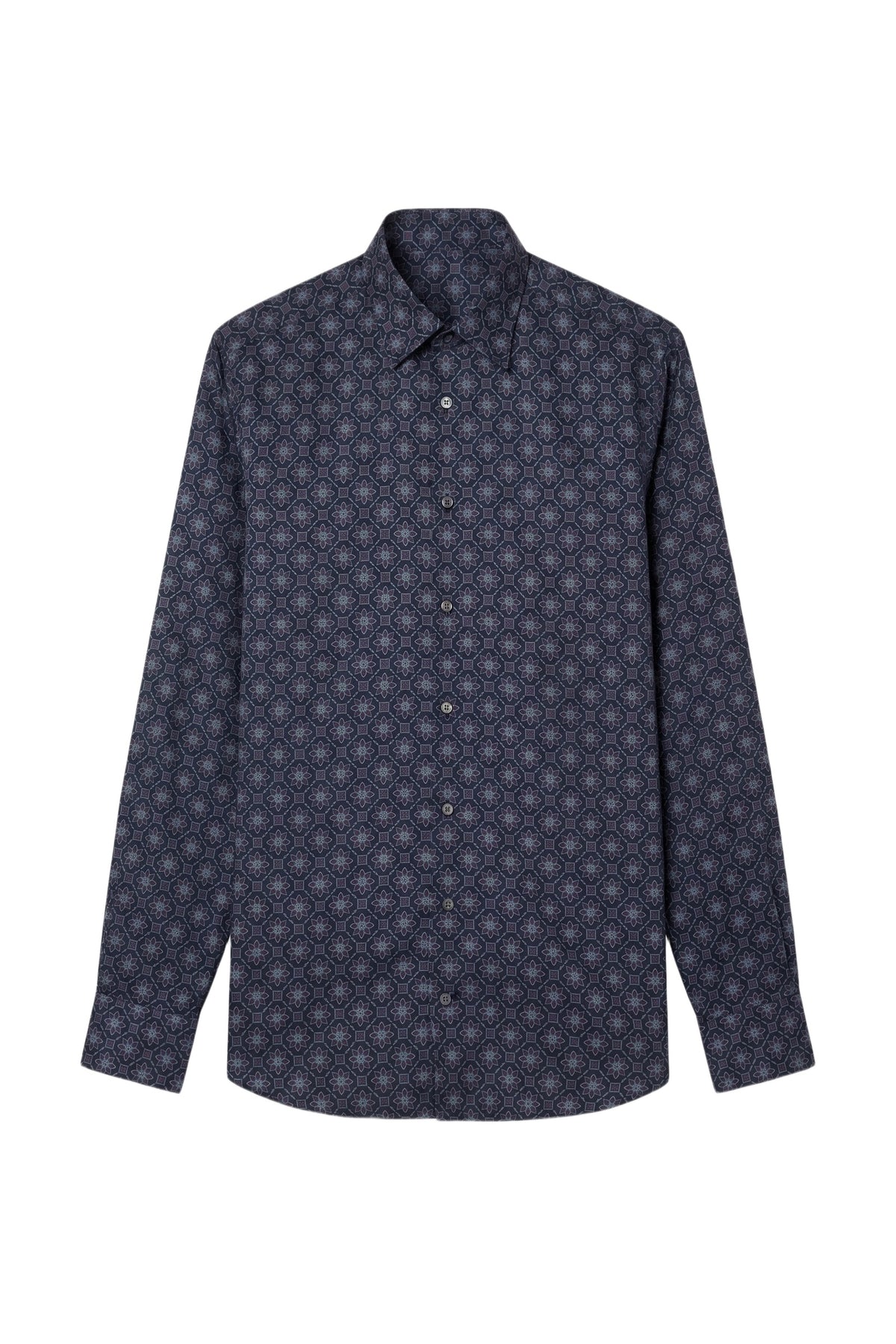 Chemise à fleurs en soie - Deep Cherry