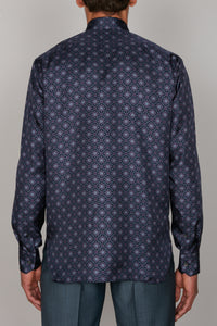 Chemise à fleurs en soie - Deep Cherry