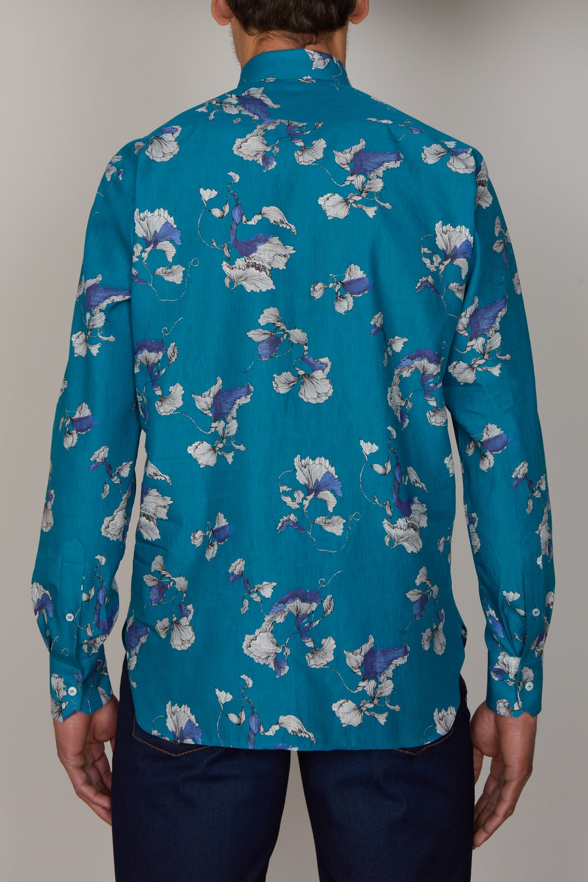 Chemise à carreaux en lin - Peacock